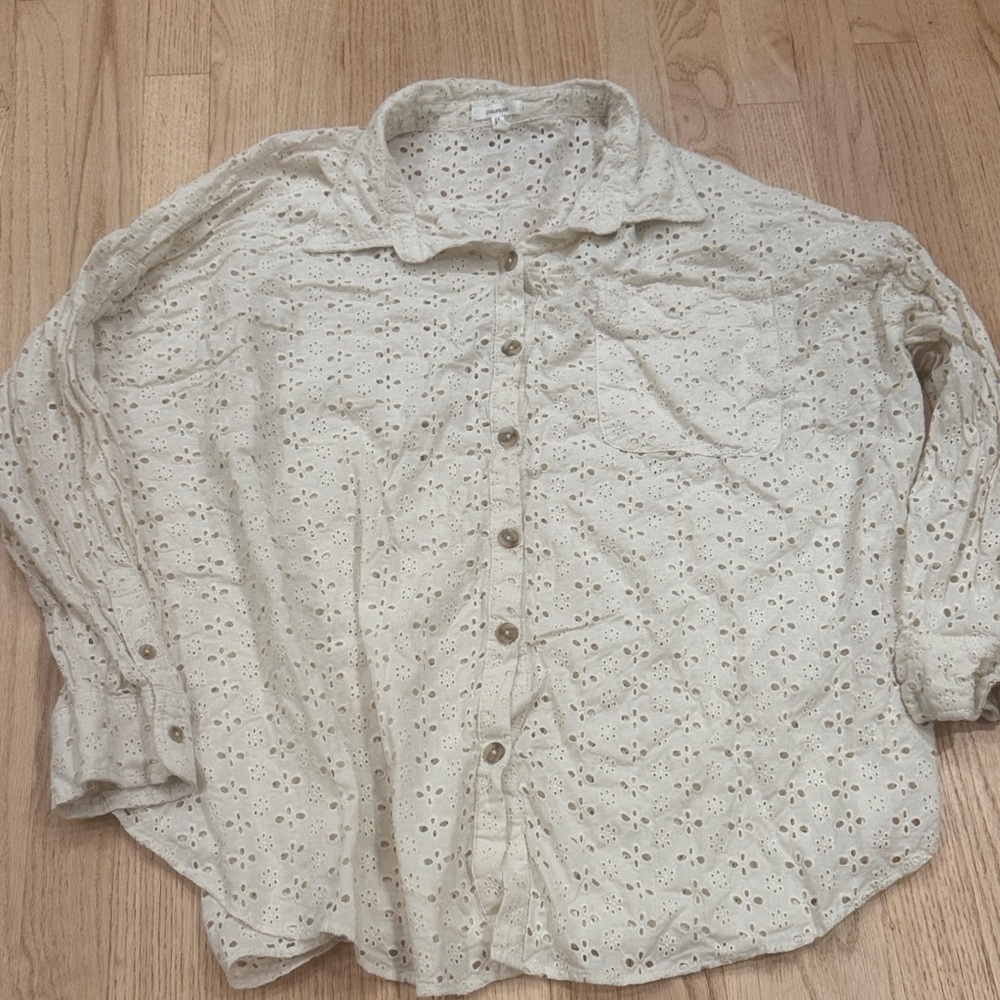Maurice’s Button Down Eyelet Ivory